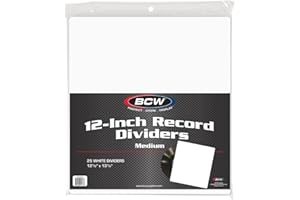 BCW Medium White 12-Inch Record Dividers - 25 Ct | Premium Archival Vinyl Dividers