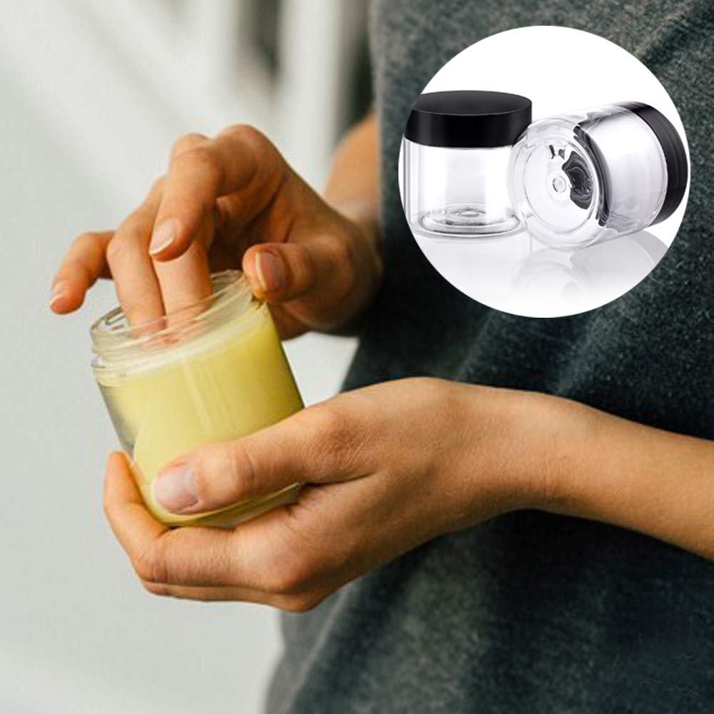 4 oz Small Plastic Containers with Lids 24 Pack Plastic Jars with Lids + 20g/20ml Small Containers with Lids Cosmetic Sample Jar - for Lip Scrub, Body Butters, Cream, Slime, Craft Storage : Beauty