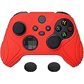 eXtremeRate PlayVital Samurai Edition Anti-Slip Controller Grip Silicone Skin for Xbox Core Controller, Ergonomic Protective Case Cover for Xbox Series S/X w/Thumb Grips - Passion Red