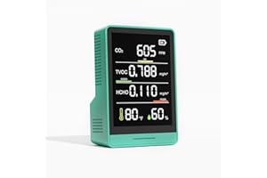 VACLAB Professional Air Quality Monitor, Indoor Portable CO2, TVOC, HCHO, Humidity and Temperature Detector for Home, Office or School, Air Quality Tester, Confined Space Air Monitor