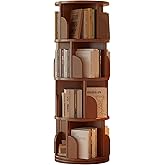 5 Tier Revolving Bookcase, Rotating Bookshelf Tower, 360° Round Rotate Shelves Book Shelf Organizer, Freestanding Display She