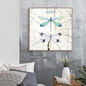 Framed Canvas Wall Art for Living Room, Bedroom Wood Panel Insects Illustration II Canvas Prints for Home Decoration Ready to Hang - 16x16 inches