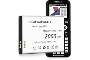 JDIRLDL TI 84 Plus CE Battery, [2000mAh] 2025 Upgrade High Capacity Battery Replacement for Texas Instruments TI-84 CE, TI Nspire CX/CX II, TI Nspire CX CAS/CX II CAS, P/N:P11P35-11-N01/3.7L1200SPA