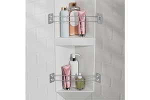 FOCSPROD RV Shower Corner Storage Bar, 7.9-13.7 inches RV Bathroom Travel Trailer Storage Organization Coner Bar, Stainless Steel RV Shower Corner Shelf Rod in Camper Must Haves Accessories (2 Pack)