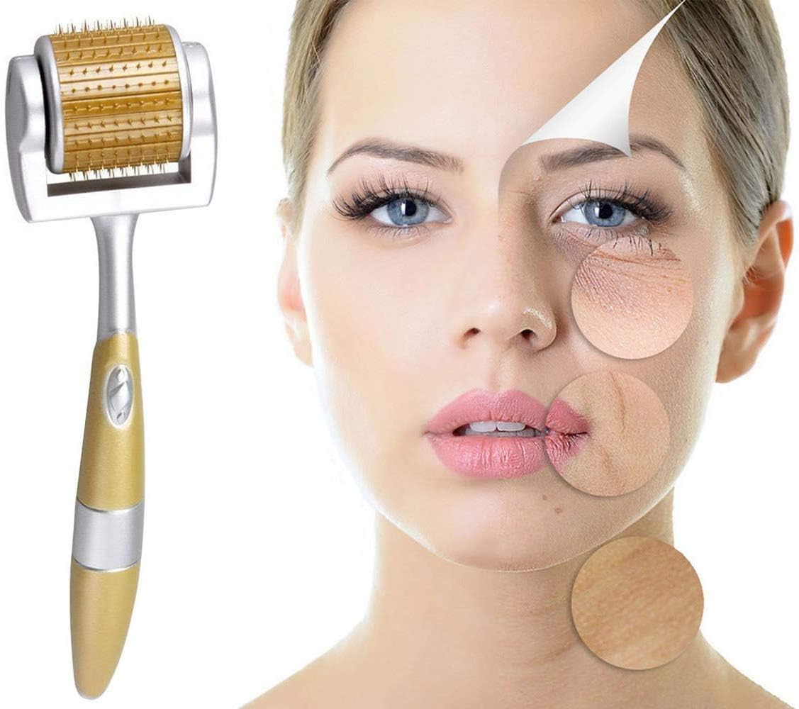 XtraBeauty Titanium Derma Roller With Micro Needles Skin Care Tool For Anti Aging, Removal of Acne, Cellulite, Wrinkles, Stretch Marks, Improvement of Hair Growth And Blood Circulation (ZGTS-0.2MM)