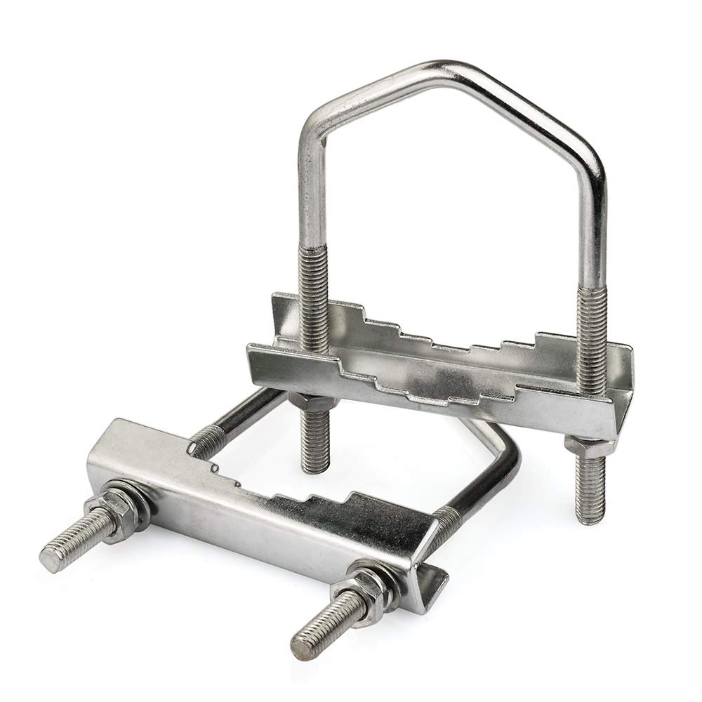 Eightwood Outdoor Yagi WiFi Antenna Bracket U-Holder Aluminum Holder Antenna Holder (3.9 "High x 2.36" Wide) Mast Bracket 2 Pieces for Outdoor Wireless WiFi Yagi Antenna Access Point