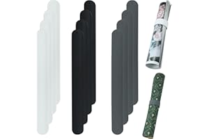 REDANHA 12 Pieces Wrapping Paper Holder Paper Roll Holder Silicone Covered Metal Strips Poster Slap Bands Gift Wrapping Paper Clamps for Home Storage Organization