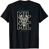 NBA - Milwaukee Bucks Stacked City Logo T-Shirt