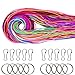 Coobey 200 Pieces Scoubidou Strings Plastic Lacing String Craft Gimp String Multi-Color DIY Craft Cord Jewelry Making Pack with Snap Clip Hooks Keychain Ring Clips, 656-Feet, 20 Colors