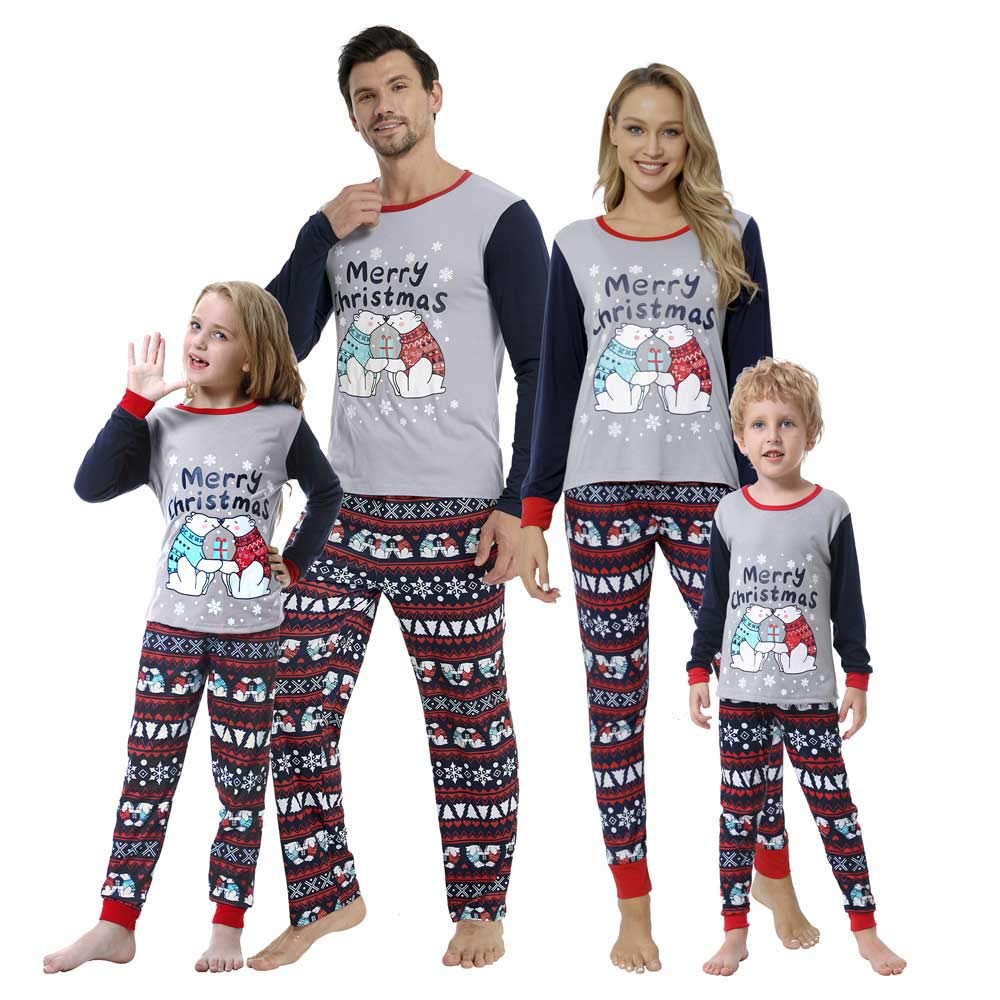 VENTELANFamily Matching Christmas Pajamas Set Holiday Santa Claus Sleepwear Xmas PJS Set for Couples and Kids