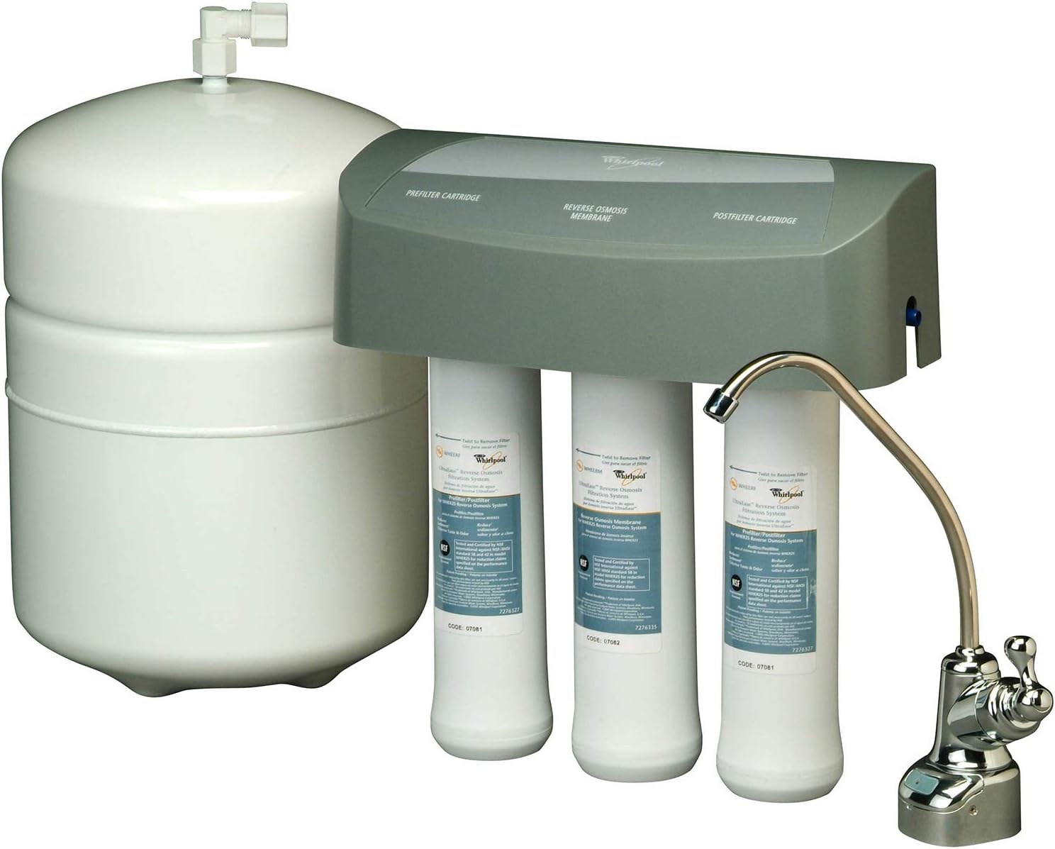 Whirlpool WHEERM Reverse Osmosis Replacement Membrane|Fits WHAPSRO, WHAROS5 & WHER25 Filtration Systems|Easy To Replace UltraEase Filter Cartridges |Extra Long Life | 1 Filter: Home Improvement