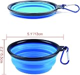 ZUOFENG Collapsible Travel Silicone Dog Cat Bowl Water Feeder 1 pc Blue view 2