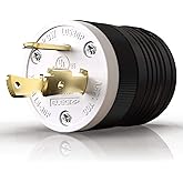 ELEGRP NEMA L5-30P Locking Plug, Generator Twist Lock Adapter Plug, 30 Amp 125V 2 Pole 3 Wire Grounding, Industrial Grade Hea