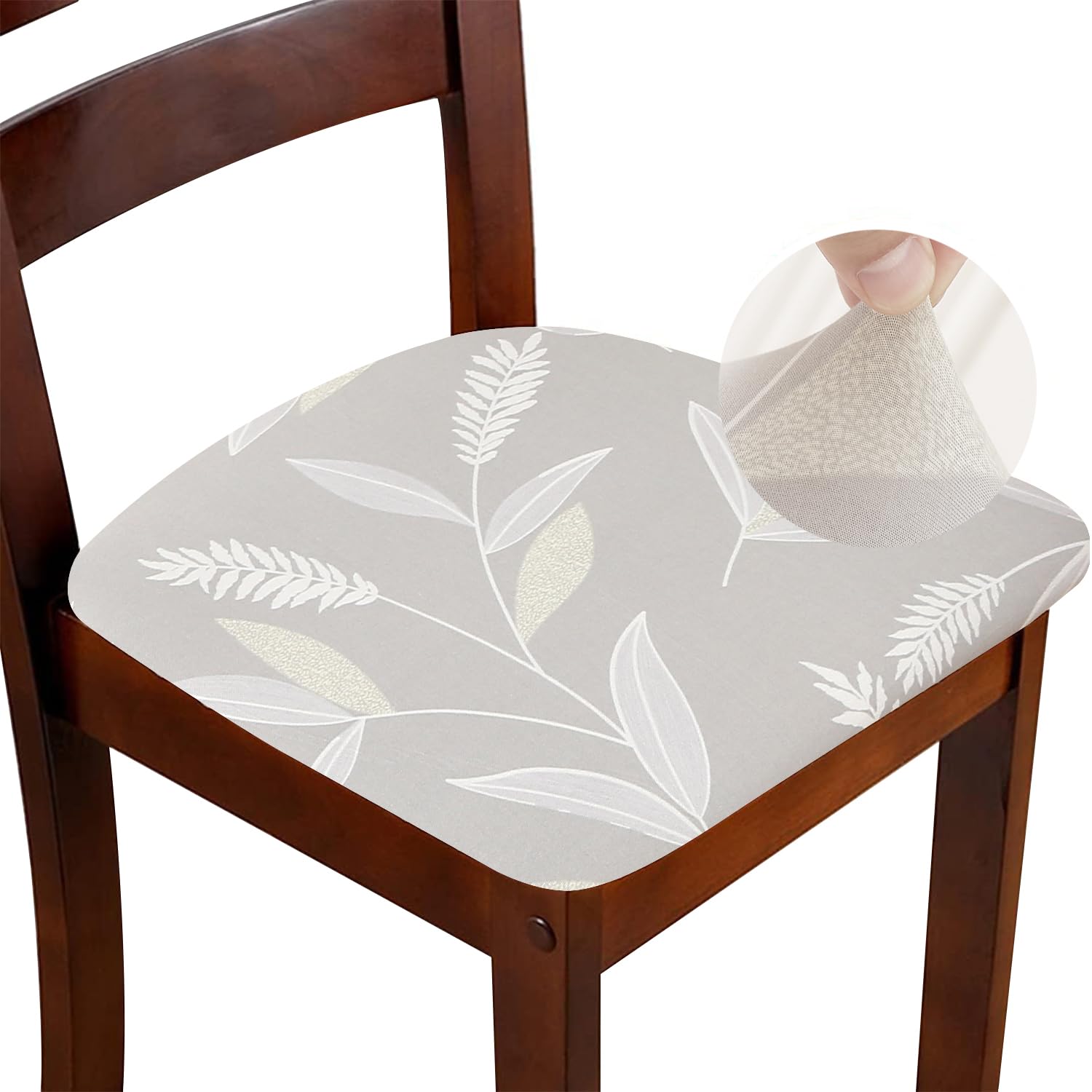 Photo 1 of DLMWELL Chair Seat Covers Set of 4 Stretch Printed Chair Covers for Dining Room Square Removable Washable Chair Protector Seat Cushion Slipcovers for Kitchen Office