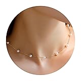 Trinckle Gold Pearl Necklace, 6 MM Pearl Choker