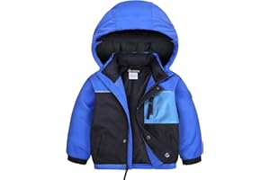 GEMYSE Toddler Winter Coat Waterproof Baby Boys Ski Snow Jacket with Hood Thicken Warm Kids Jacket Outerwear
