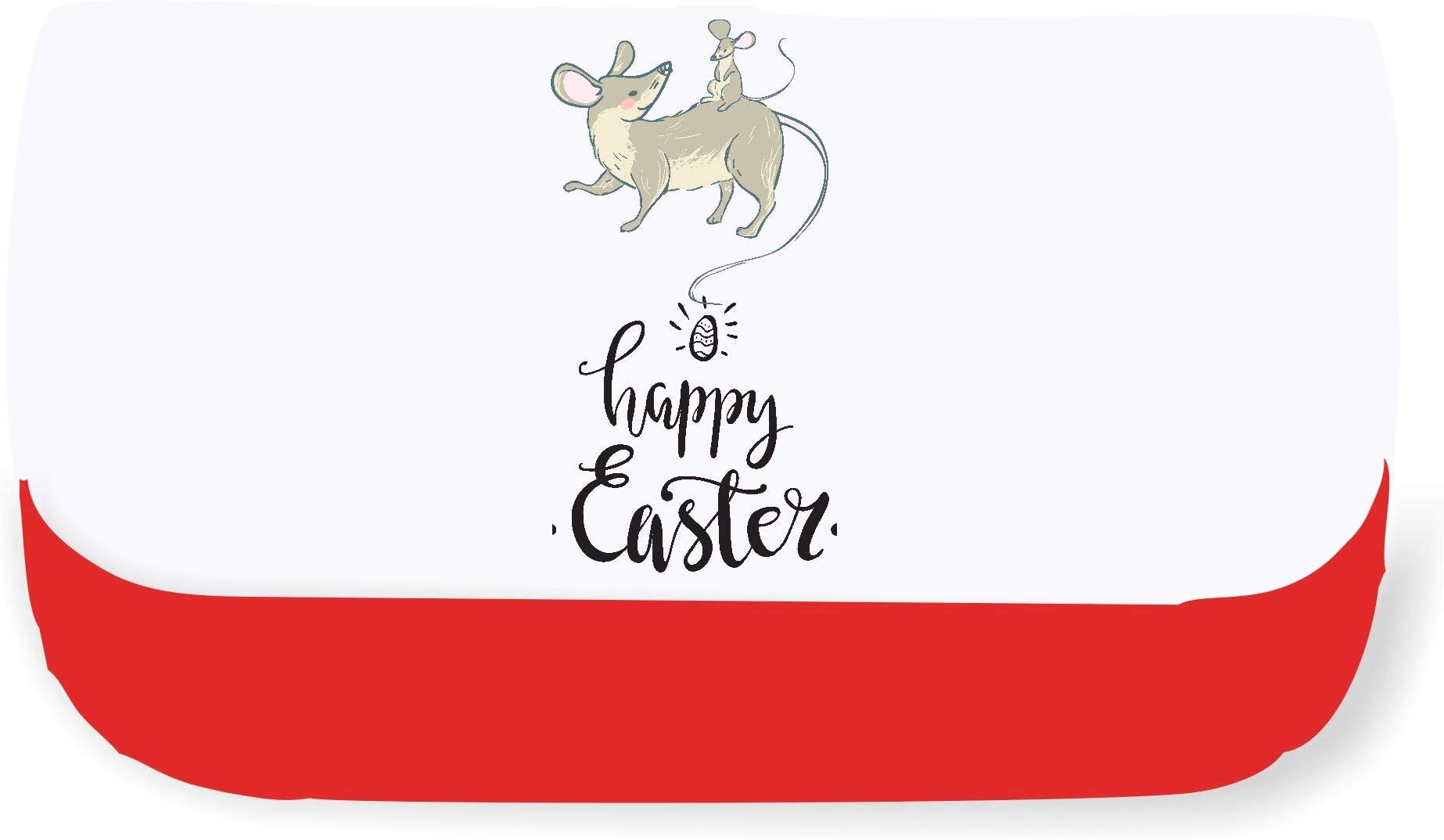 Happy Easter Style one Mouse 53 Clutch Style Pencil case - Red