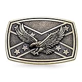 MASOP Western Animal Flying Eagle Bronze Flag Belt Buckle Mens Jeans Accessories