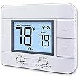 Aowel Non Programmable Thermostat for Home 1 Heat/ 1 Cool Single-Stage System, with Room Temperature & Humidity Monitor (LCD White Backlit Screen)