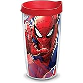 Tervis Marvel Spider-Man Iconic Made in USA Double Walled Insulated Tumbler Travel Cup Keeps Drinks Cold & Hot, 16oz, Classic