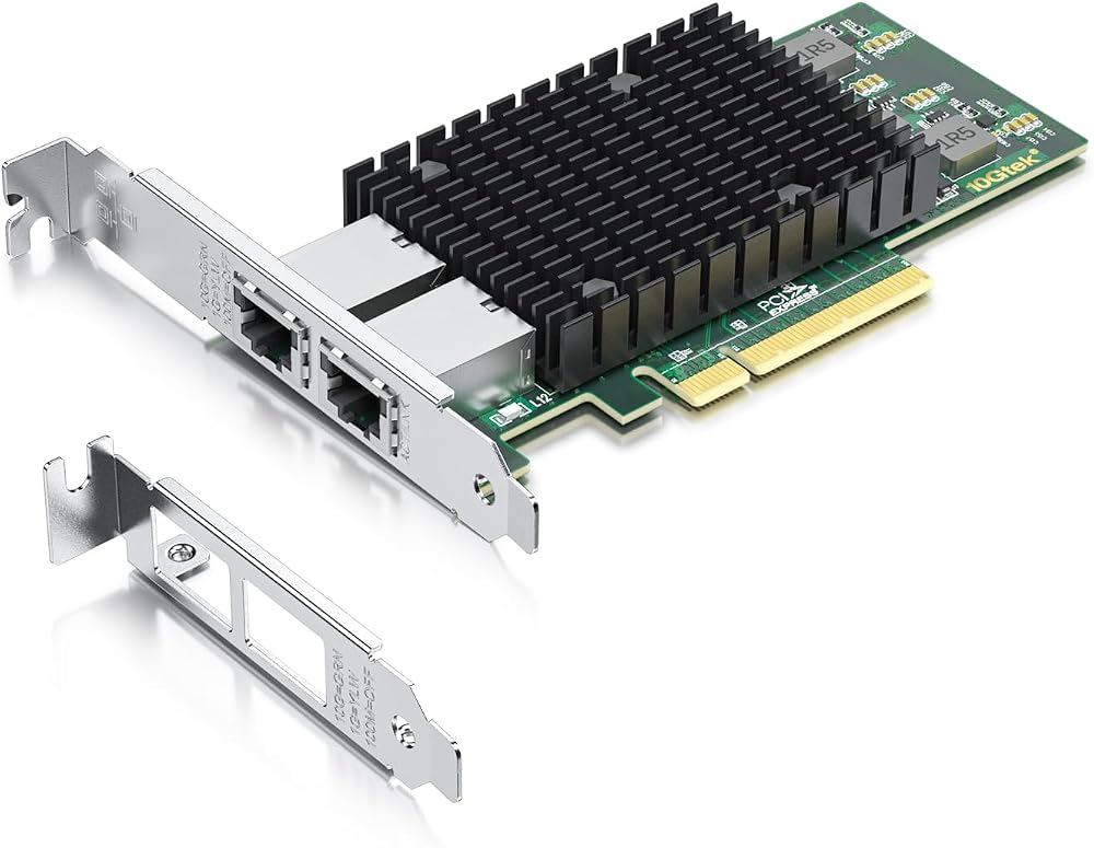 10Gtek 10Gb PCI-E NIC Dual Copper RJ45 Intel X540 Controller Network LAN Adapter