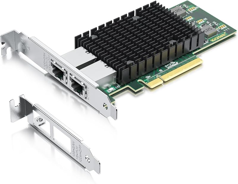 10Gtek 10Gb PCI-E NIC Dual Copper RJ45 Intel X540 Controller Network LAN Adapter