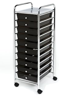 Amazon Com Seville Classics 10 Drawer Organizer Cart Black Home