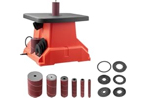 Uargd Oscillating Spindle Sander, 2400RPM Benchtop Tool with 6 Sleeves (1/2"-3"), 5/8" Stroke & Spacious 15.4 x 16.3-inch Wor