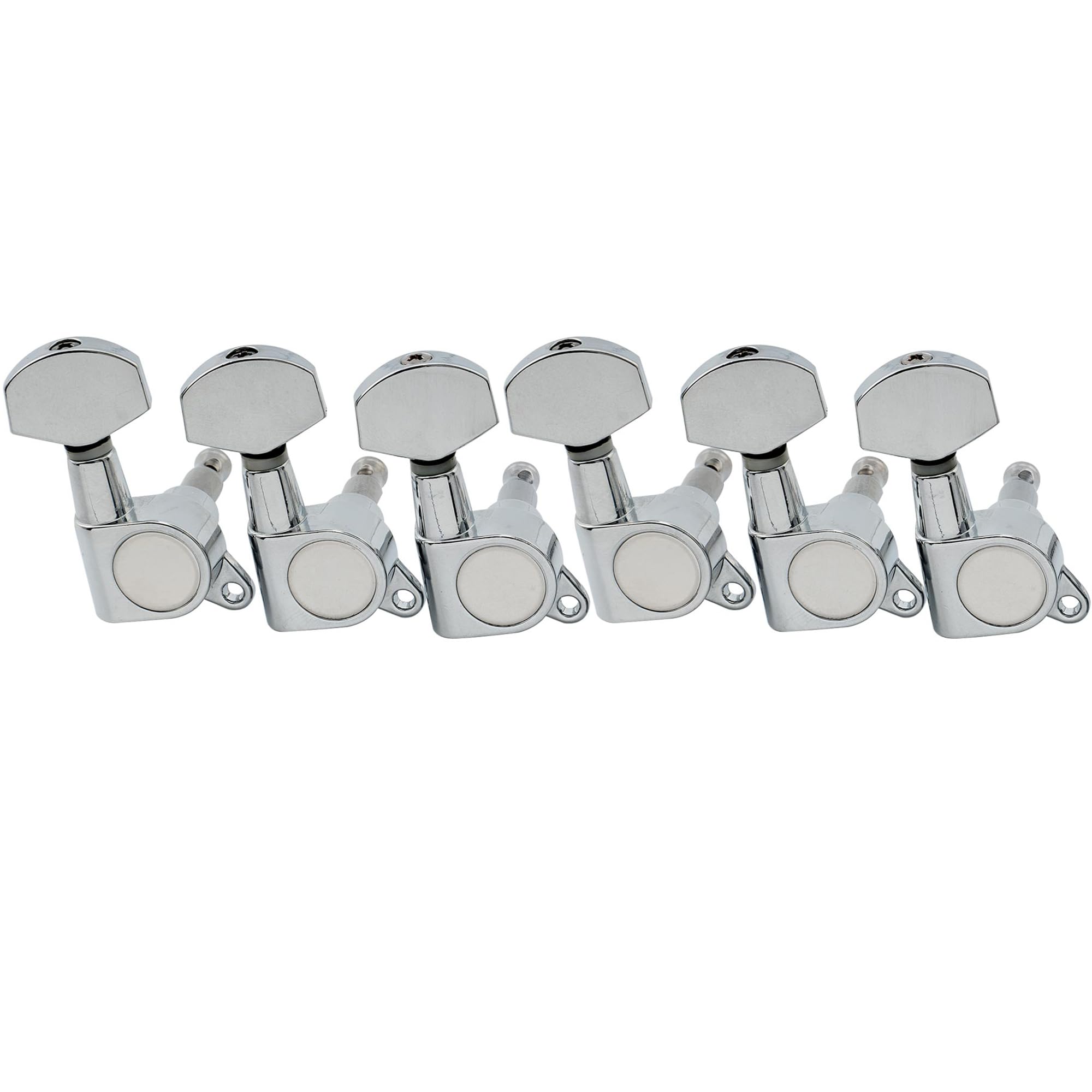 Musiclily Pro 6 inline Guitar Tuners Tuning Pegs Keys Machine Heads Set for Strat Tele Style Electric Guitar, Chrome