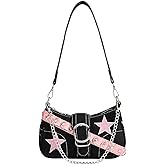Uchyius Cute Y2k Purse, Black y2k Shoulder Bag Crossbody Purse, Y2Ks Accessories Goth Punk Style Bag for Women Girl