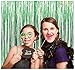 ShiDianYi Foil Fringe Curtain Streamer Backdrop Metallic Foil Curtain Tinsel Backdrop Christmas Photo Booth Props -1217S (3FTx8FT, Green)