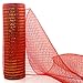 Koopi Deco Mesh 10 inch x 10 Yards Each Roll, Metallic Foil Poly Mesh Ribbon Red and Green Set for Christmas Wreaths, Swags, Craft, Party and Decorating Supplies - 4 Rolls