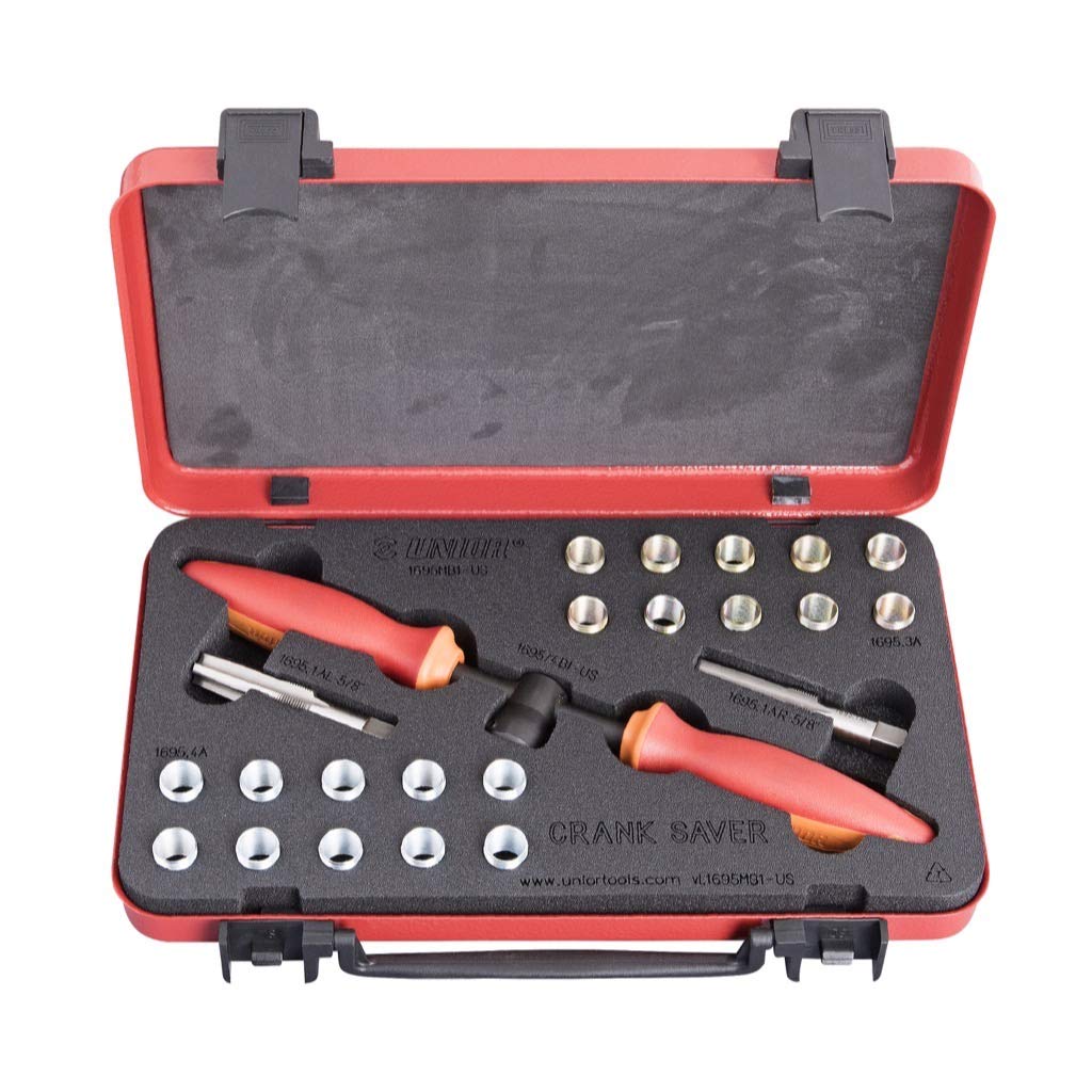 Unior Crank Saver Pedal Thread Repair and Insert Kit Red, One Size