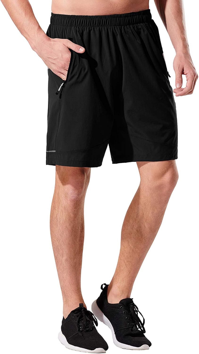 KPSUN Mens 7 Inch Athletic Running Shorts Workout Lightweight Quick Dry Zipper Pocket Shorts for Exercise Gym Training : Clothing