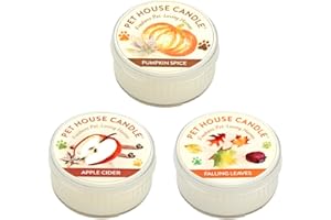 ONE FUR ALL Pet House Mini Candles for Pet Odor Made with Natural Soy Wax, Plant Based, Dog and Cat Friendly Scented Candles, Fall Mix Variety Pack of 3