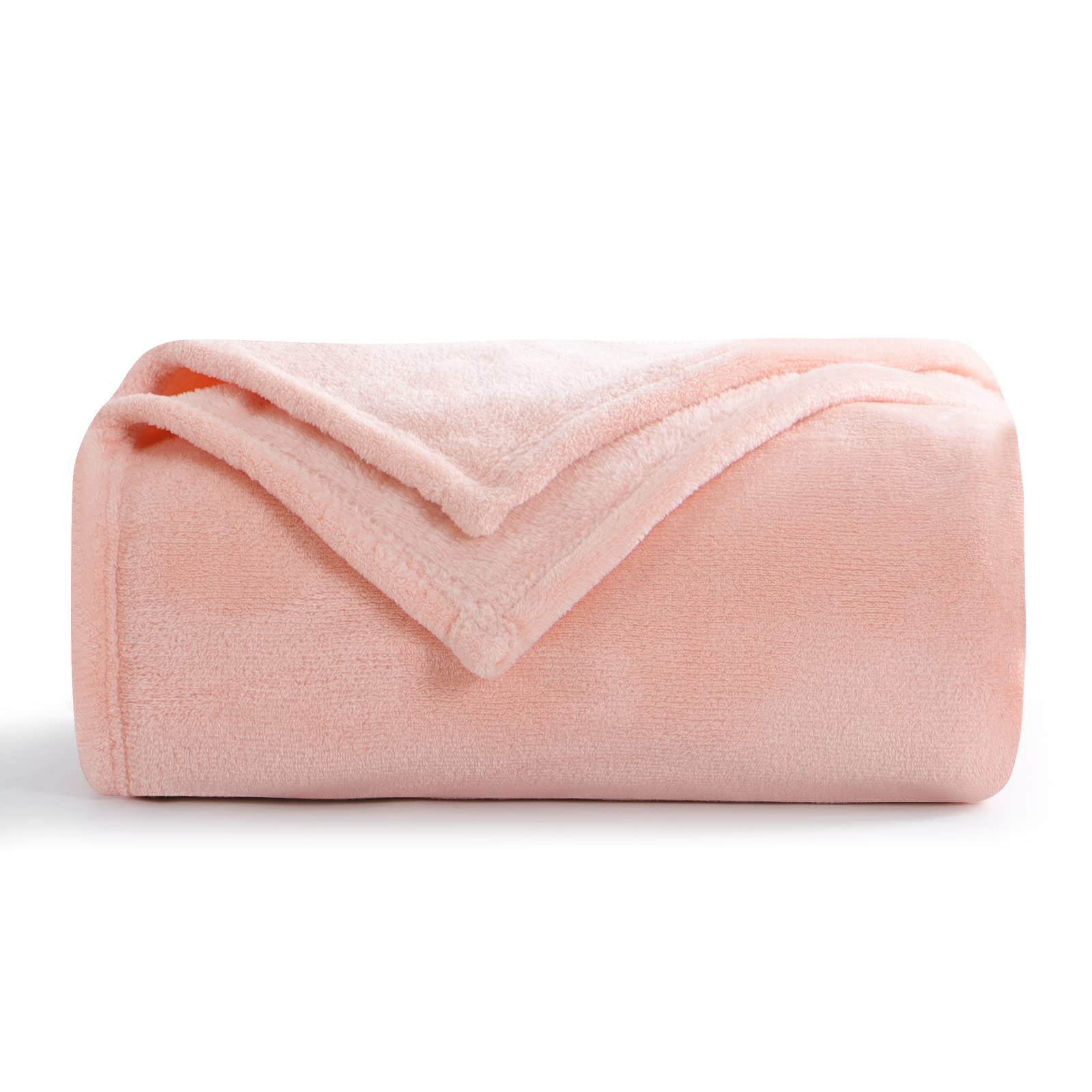 Aisbo Fleece Blanket Pink Throw - Versatile Soft Warm Blanket Fluffy Throws for Sofa Couch Single Size, Cozy Solid Bed Flannel Blanket for Travel, 130x150cm