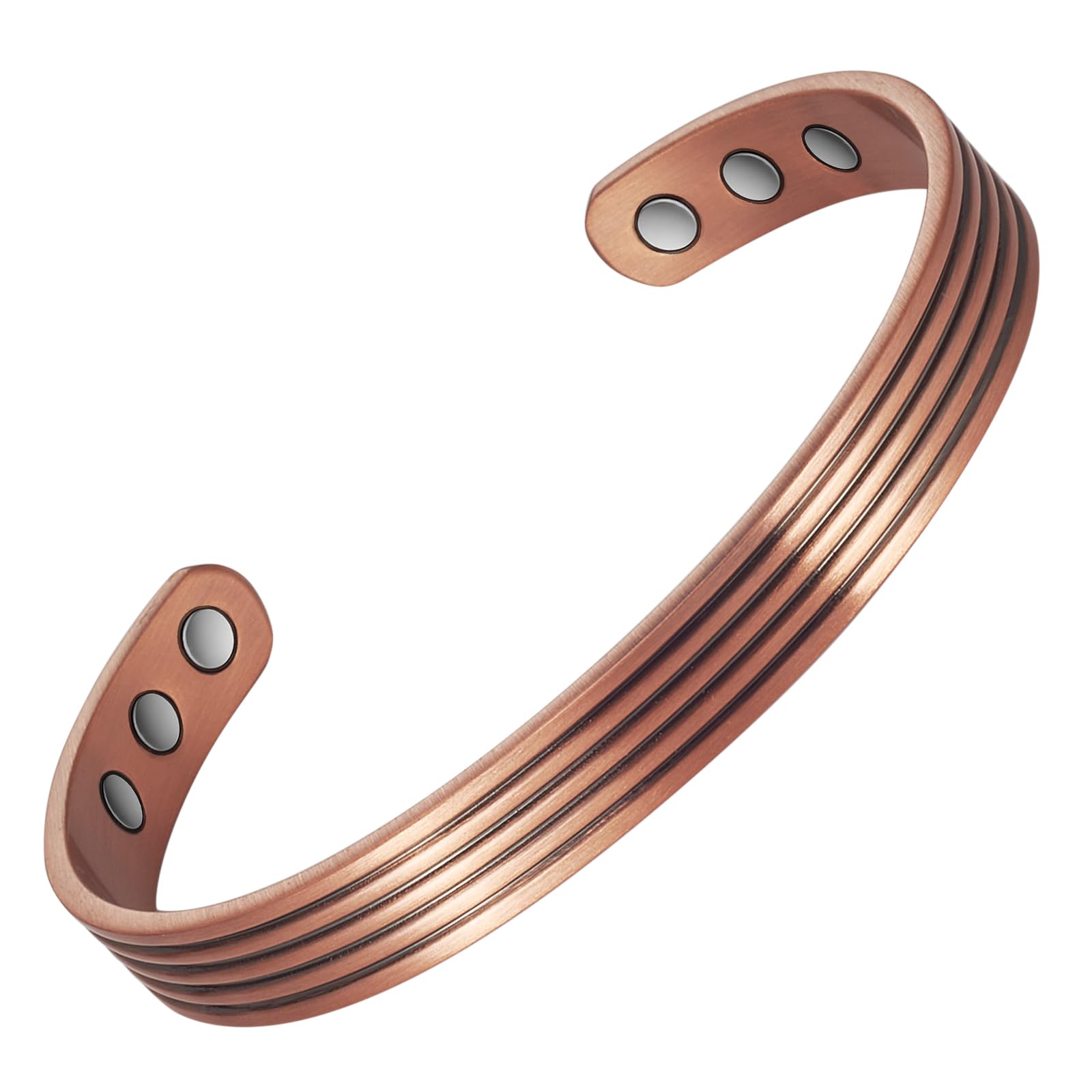 EnerMagiX Copper Magnetic Bracelets for Men Women, 99.9% Solid Copper Magnetic Cuff Bangle with Powerful Magnets (1059)
