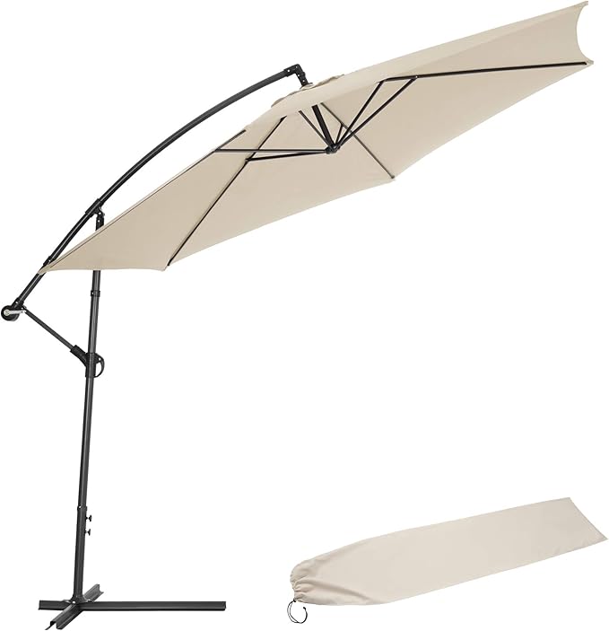 TecTake garden cantilever parasol + uv protection 3.5 m diameter with