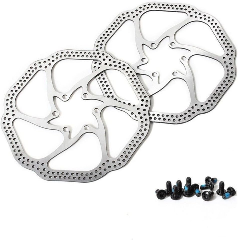 Grofitness 2pcs Mountain Bike 160mm/180mm Rotors Stainless Steel Bike Disc Brake Rotors Bicycle Accessories with 12 Bolts