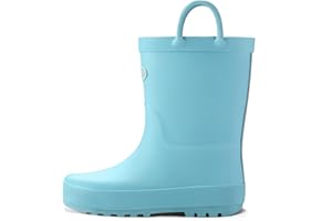 KomForme Kids Rain Boots, Waterproof Rubber Matte Boots with Reflective Stripes and Easy-on Handles
