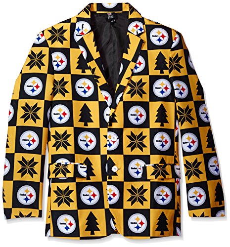 NFL Pittsburgh Steelers Men's Patches Ugly Business Jacket, Size 50/XX-Large