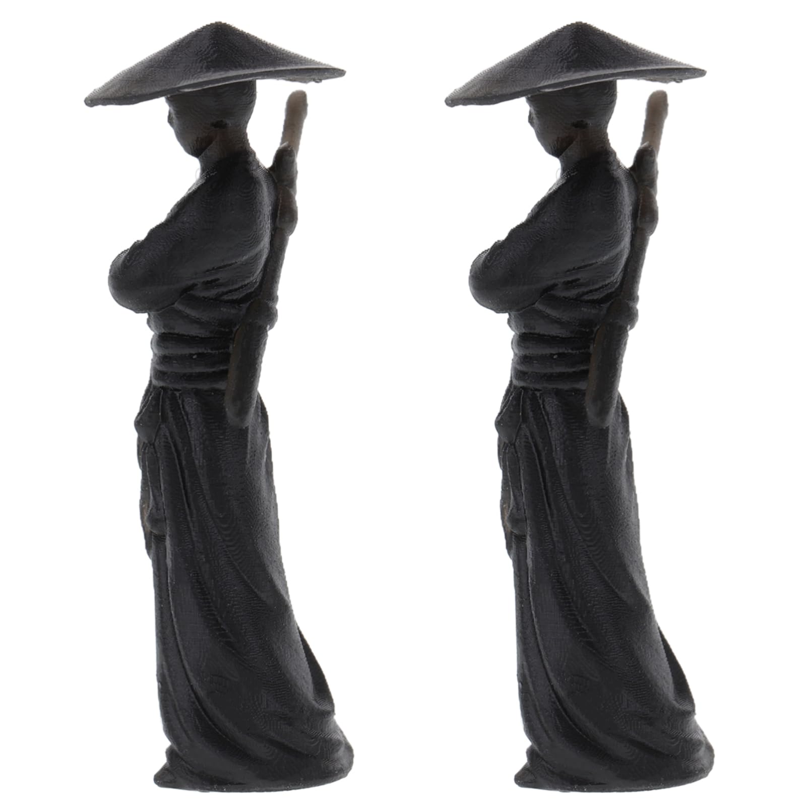 Milisten Mini Figurines 2 Pack Ninja Decorative Statues for Bonsai Landscape Home Office Desk Miniature Resin Ornaments