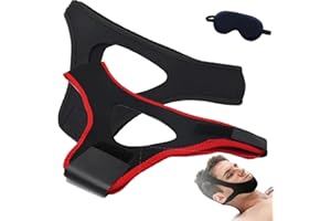 SIL VFR Veralabs Airflow Jaw Strap, Airflow Jaw Strap Veralabs, Air Flow Jaw Strap, Breathable Stop Snoring Chin Strap Snoring Solution for Users to Keep Mouth Closed (Black+Red)