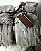 Cable Knit Sherpa Oversized Throw Reversible Blanket Faux Sheepskin Lined Cozy Cotton Blend Sweater Knitted Afghan in Grey White or Turquoise Blue (Grey)