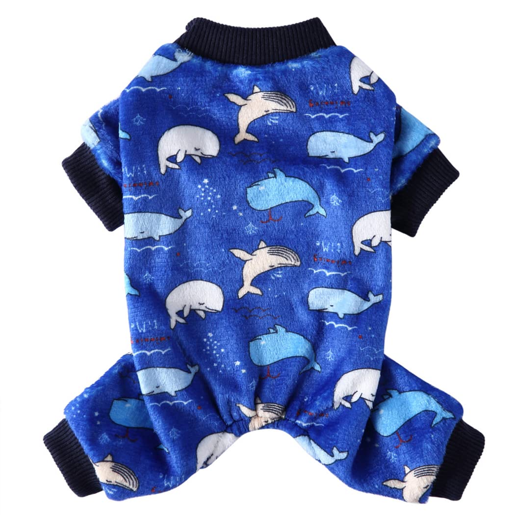 XIAOYU Whale Pet Clothes for Dog Cat Pajamas Halloween Cosplay Chirstmas Jumpsuit(M)