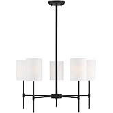 TRADE WINDS LIGHTING 5 Light Chandelier in Mid-Century Modern Style-15 Inches Tall and 25 Inches Wide-Matte Black Finish
