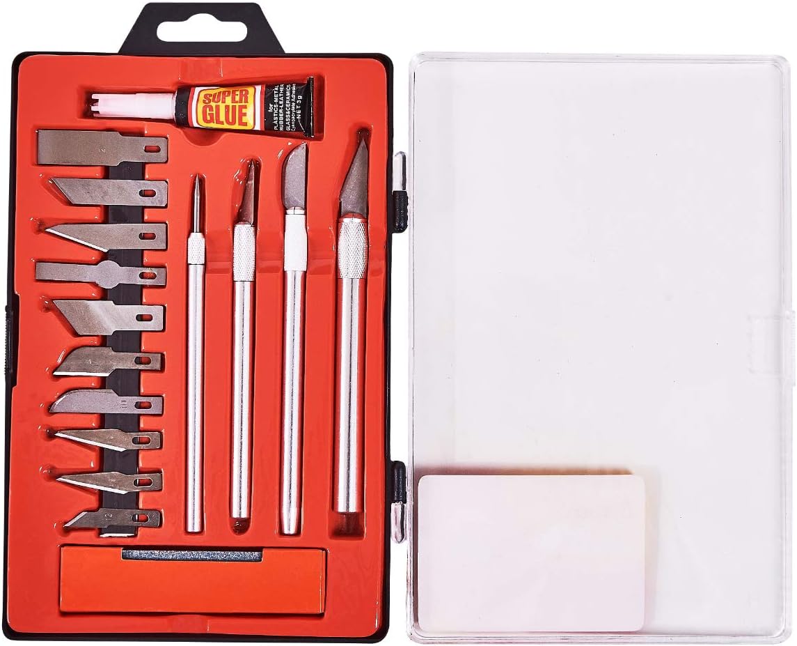 Amtech S0495 Hobby Knife Kit, 17Piece, Craft knife set, Precision