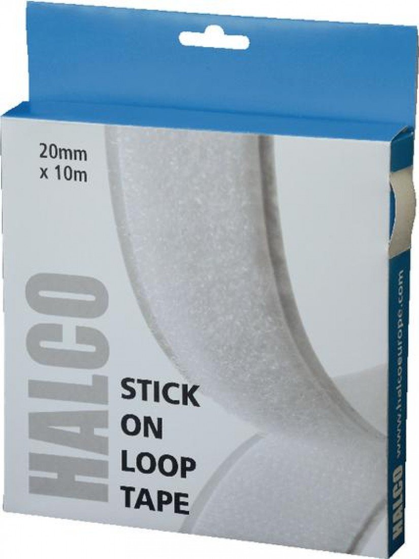 Halco 20 mm x 10 m Stick On Loop Roll - White (Pack of 1)