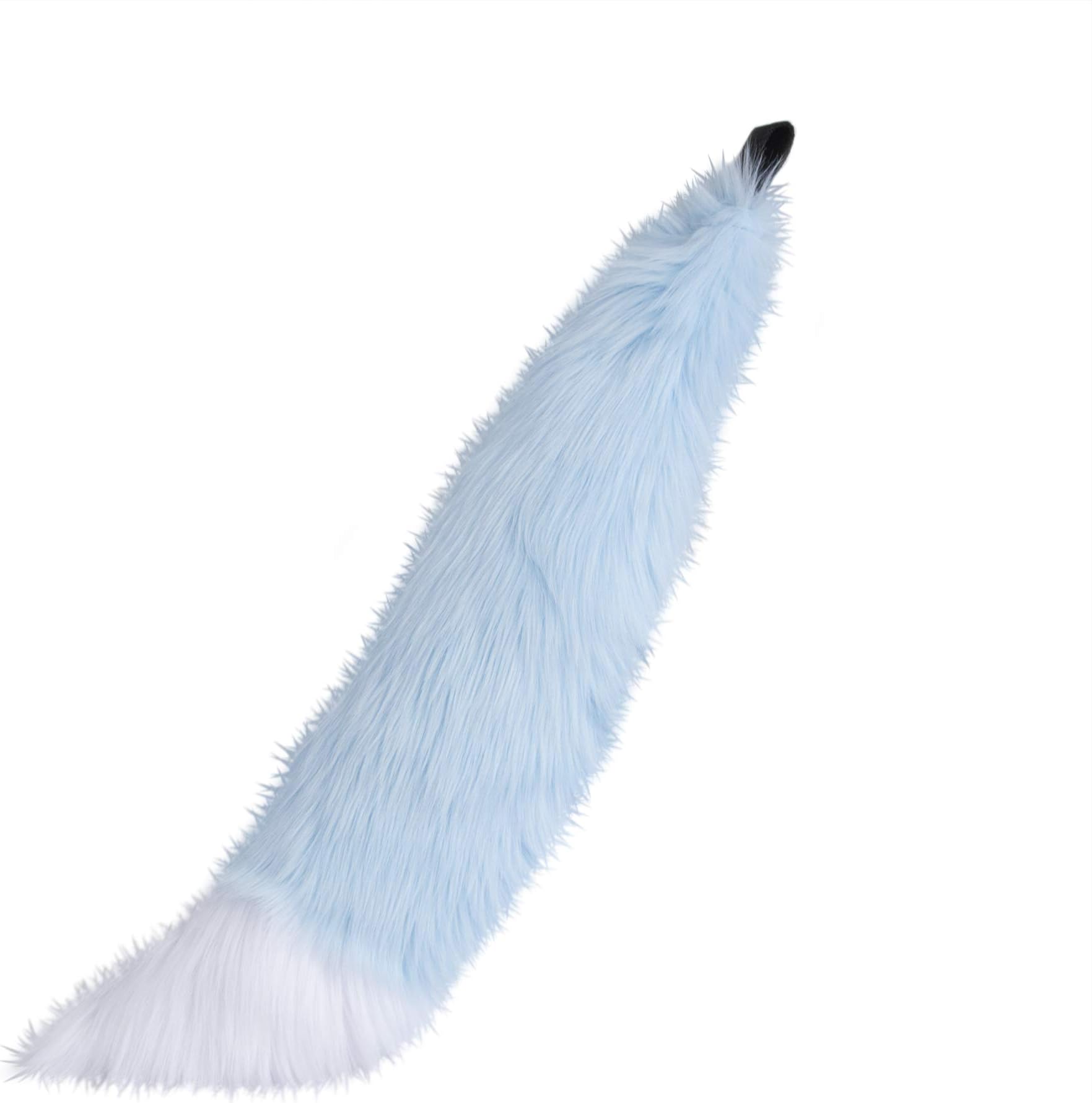 Blue Furry Fox Tail Medium Costume