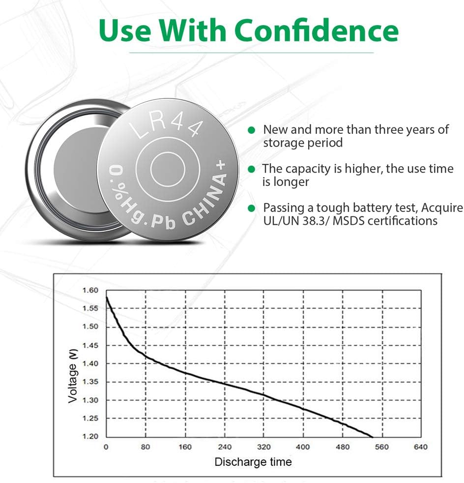 LiCB 20 PCS LR44 AG13 357 303 SR44 A76 Battery 1.5V Button Coin Cell Batteries for Small Electronics, 10 Count (Pack of 2) - Image 4